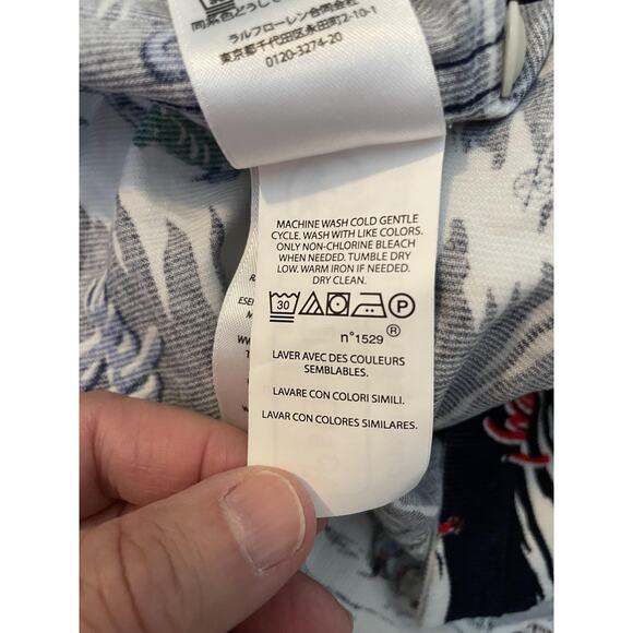 Polo Ralph Lauren Shirt Mens Large Ski Print Corduroy Classic Fit Button Up AOP - Picture 12 of 15